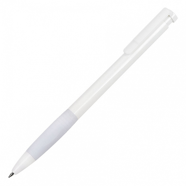 N13, ручка шариковая с грипом, пластик, белый с логотипом в Самаре заказать по выгодной цене в кибермаркете AvroraStore