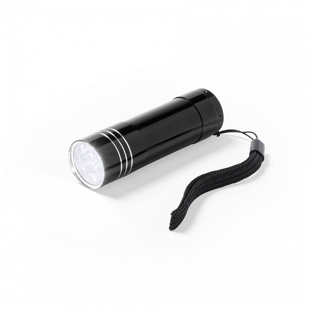 CONNY Фонарь карманный, 9 LED, черный, алюминий с логотипом в Самаре заказать по выгодной цене в кибермаркете AvroraStore