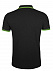 Рубашка поло мужская PASADENA MEN 200 с контрастной отделкой, черная с зеленым с логотипом в Самаре заказать по выгодной цене в кибермаркете AvroraStore