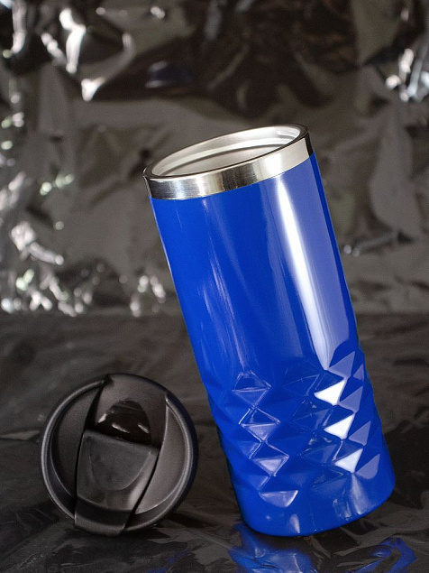 Термостакан Prism, синий с логотипом в Самаре заказать по выгодной цене в кибермаркете AvroraStore