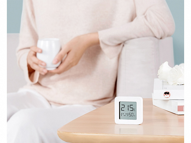 Датчик температуры и влажности «Mi Temperature and Humidity Monitor 2» с логотипом в Самаре заказать по выгодной цене в кибермаркете AvroraStore