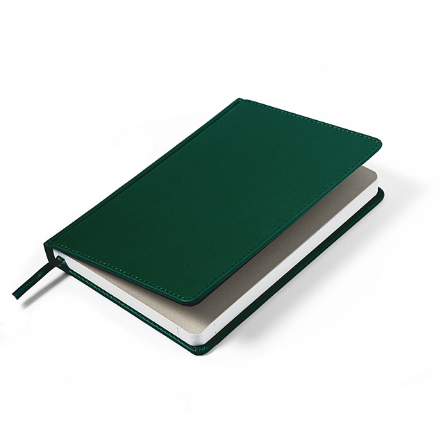 Ежедневник недатированный Campbell, А5,  темно-зеленый, белый блок с логотипом в Самаре заказать по выгодной цене в кибермаркете AvroraStore