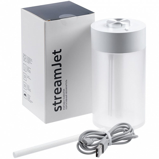 Увлажнитель-ароматизатор streamJet, белый с логотипом в Самаре заказать по выгодной цене в кибермаркете AvroraStore