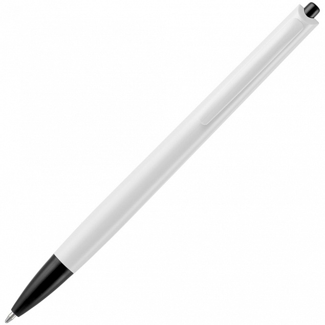 Ручка шариковая Tick, белая с черным с логотипом в Самаре заказать по выгодной цене в кибермаркете AvroraStore