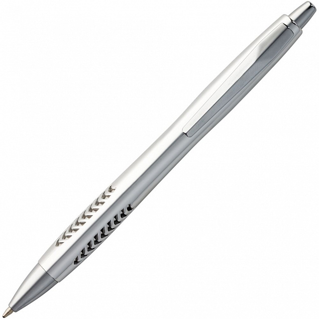 Ручка шариковая Barracuda, серебристая с логотипом в Самаре заказать по выгодной цене в кибермаркете AvroraStore