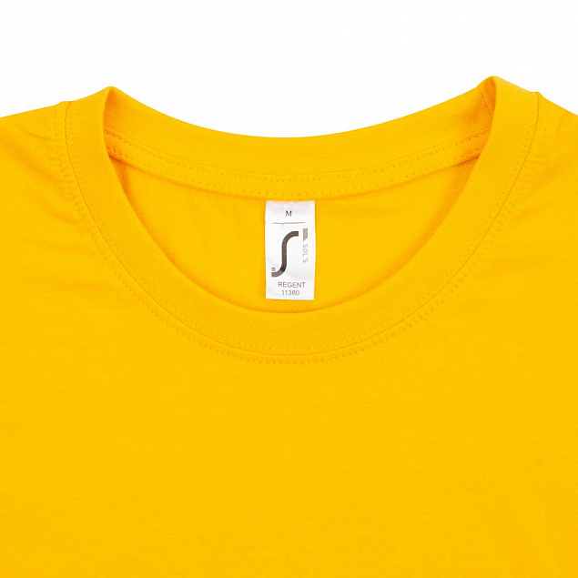 Футболка Regent 150, желтая с логотипом в Самаре заказать по выгодной цене в кибермаркете AvroraStore