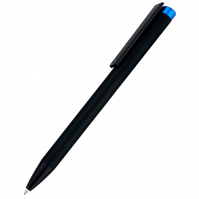 Ручка металлическая Slice Soft, синяя с логотипом в Самаре заказать по выгодной цене в кибермаркете AvroraStore
