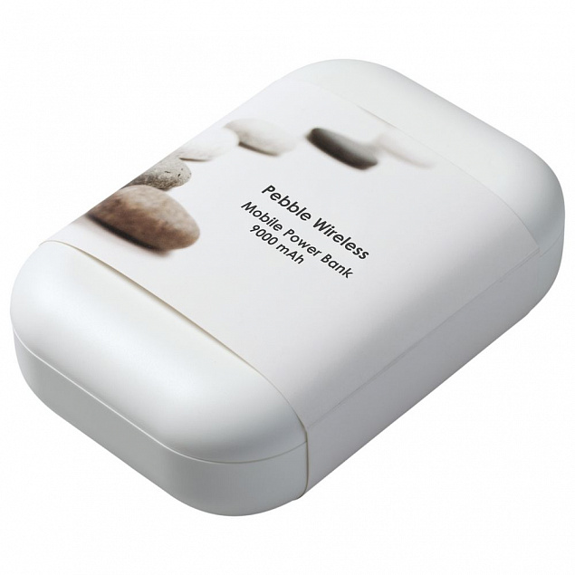 Внешний аккумулятор с функцией беспроводной зарядки Pebble Wireless 9000 мАч, серый с логотипом в Самаре заказать по выгодной цене в кибермаркете AvroraStore