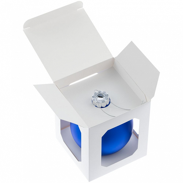 Елочный шар Finery Matt, 10 см, матовый синий с логотипом в Самаре заказать по выгодной цене в кибермаркете AvroraStore