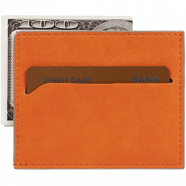 Чехол для карточек Petrus, оранжевый с логотипом в Самаре заказать по выгодной цене в кибермаркете AvroraStore