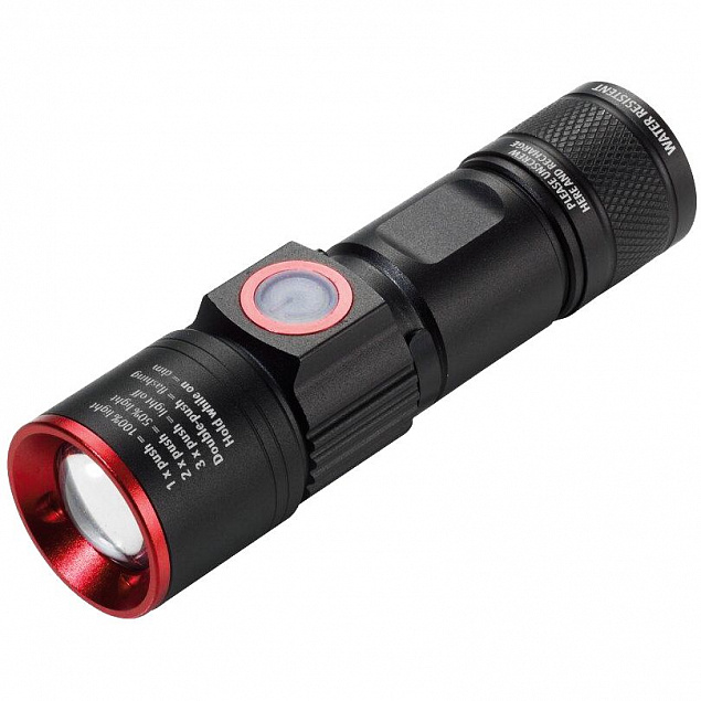 Аккумуляторный фонарь Eco Beam Pro, черный с логотипом в Самаре заказать по выгодной цене в кибермаркете AvroraStore
