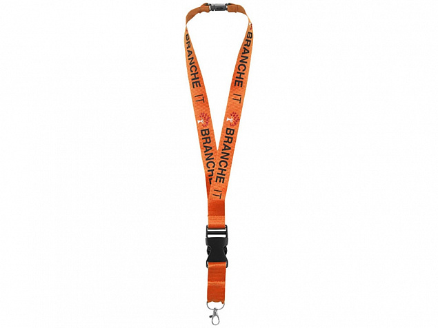 Шнурок Yogi со съемным креплением, оранжевый с логотипом в Самаре заказать по выгодной цене в кибермаркете AvroraStore