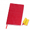 Бизнес-блокнот "Funky", 130*210 мм, красный, желтый форзац, мягкая обложка, блок-линейка с логотипом в Самаре заказать по выгодной цене в кибермаркете AvroraStore