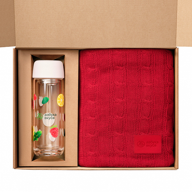 Подарочный набор Bianca, Fado, красный (плед, термобутылка) с логотипом в Самаре заказать по выгодной цене в кибермаркете AvroraStore