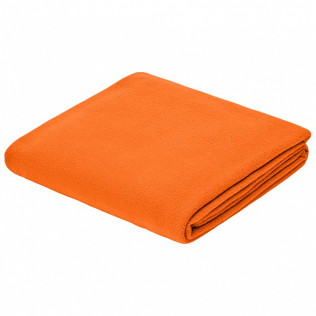 Флисовый плед Warm&Peace, оранжевый с логотипом в Самаре заказать по выгодной цене в кибермаркете AvroraStore