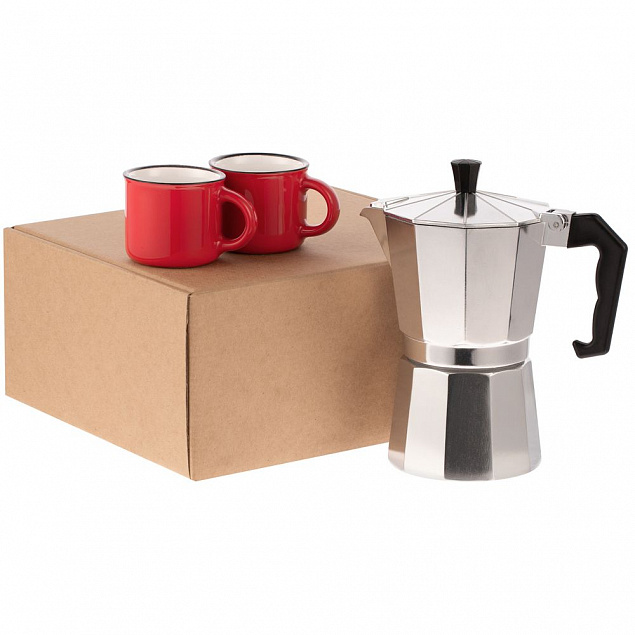 Набор для кофе Dacha, красный с логотипом в Самаре заказать по выгодной цене в кибермаркете AvroraStore