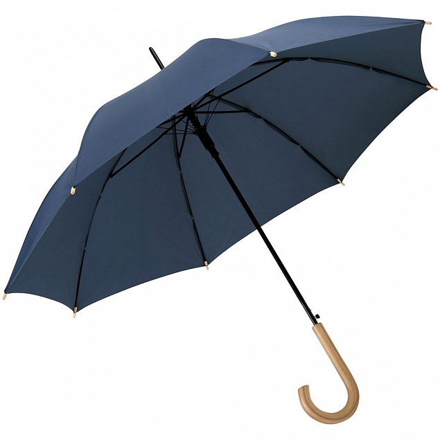 Зонт-трость OkoBrella, темно-синий с логотипом в Самаре заказать по выгодной цене в кибермаркете AvroraStore