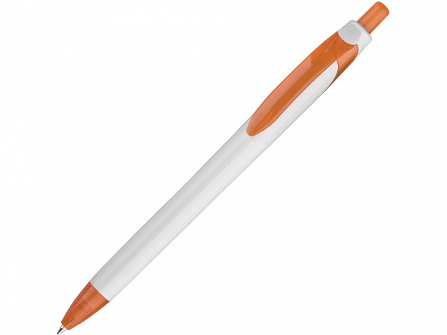 Ручка шариковая Каприз белый/оранжевый с логотипом в Самаре заказать по выгодной цене в кибермаркете AvroraStore