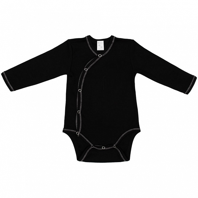 Боди детское Baby Prime, черное с логотипом в Самаре заказать по выгодной цене в кибермаркете AvroraStore
