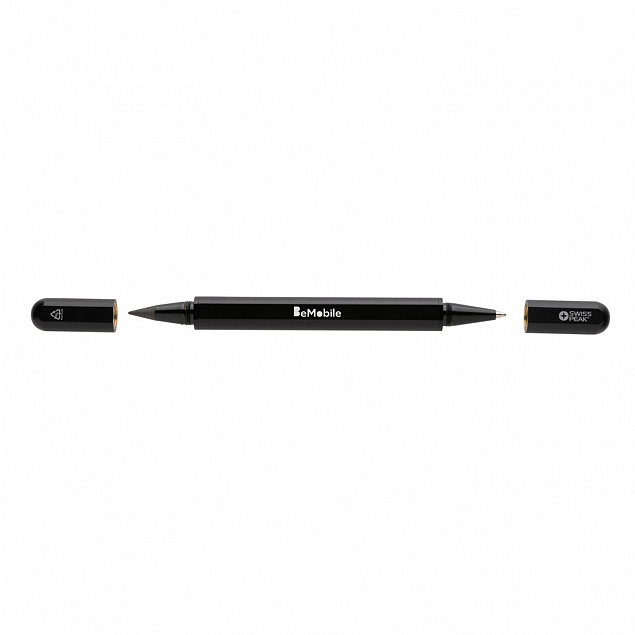 Ручка с двойным наконечником Swiss Peak Storm из переработанного алюминия RCS с логотипом в Самаре заказать по выгодной цене в кибермаркете AvroraStore