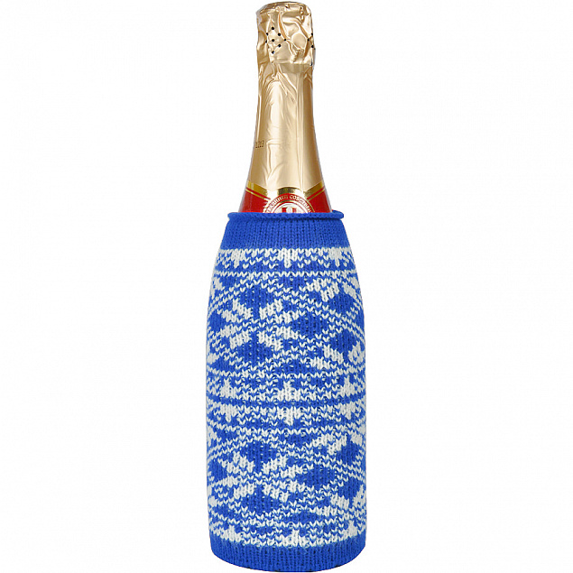 Чехол вязаный на бутылку/термос "Зимний орнамент" с логотипом в Самаре заказать по выгодной цене в кибермаркете AvroraStore