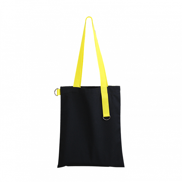 Шопер Superbag black (чёрный с жёлтым) с логотипом в Самаре заказать по выгодной цене в кибермаркете AvroraStore