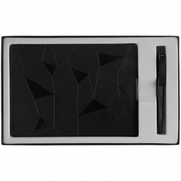 Набор Gems: ежедневник и ручка, черный с логотипом в Самаре заказать по выгодной цене в кибермаркете AvroraStore
