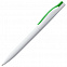Ручка шариковая Pin, белая с зеленым с логотипом в Самаре заказать по выгодной цене в кибермаркете AvroraStore