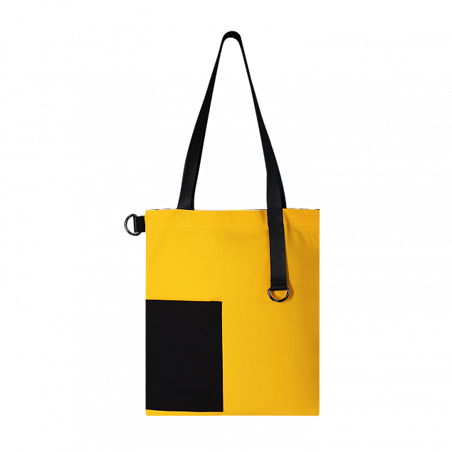 Шоппер Superbag Color (жёлтый с чёрным) с логотипом в Самаре заказать по выгодной цене в кибермаркете AvroraStore