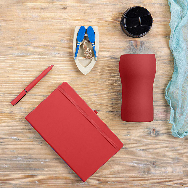 Набор подарочный SILKYWAY: термокружка, блокнот, ручка, коробка, стружка, красный с логотипом в Самаре заказать по выгодной цене в кибермаркете AvroraStore