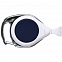 Ретрактор Dorset, белый с синим с логотипом в Самаре заказать по выгодной цене в кибермаркете AvroraStore
