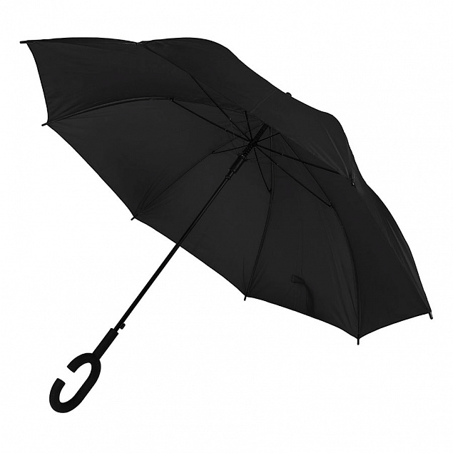 Зонт-трость HALRUM, пластиковая ручка, полуавтомат с логотипом в Самаре заказать по выгодной цене в кибермаркете AvroraStore