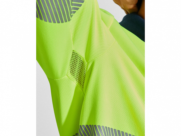 Рубашка поло со светоотражающими полосами «Vega» с длинным рукавом, мужская с логотипом в Самаре заказать по выгодной цене в кибермаркете AvroraStore