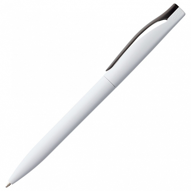 Ручка шариковая Pin, белая с черным с логотипом в Самаре заказать по выгодной цене в кибермаркете AvroraStore
