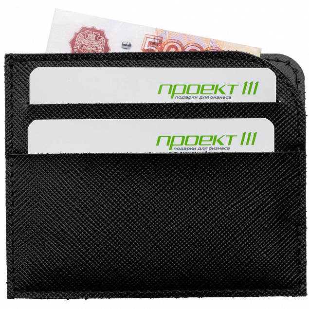 Чехол для карточек Linen, черный с логотипом в Самаре заказать по выгодной цене в кибермаркете AvroraStore