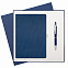 Подарочный набор Rain, синий (ежедневник, ручка) с логотипом в Самаре заказать по выгодной цене в кибермаркете AvroraStore