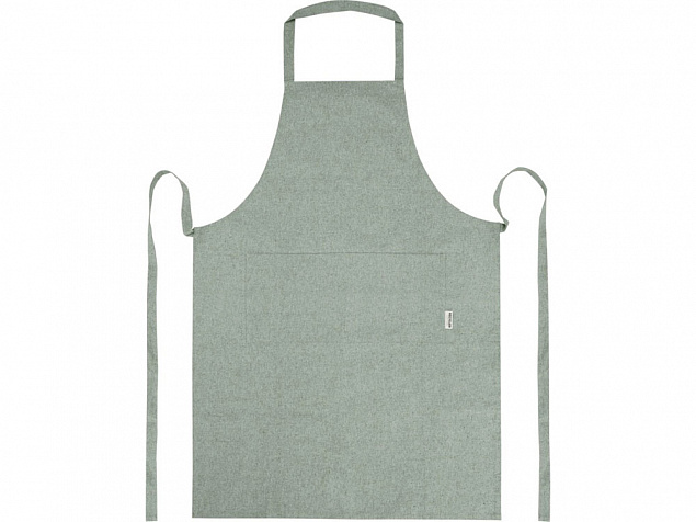 Pheebs 200 g/m² recycled cotton apron, зеленый яркий с логотипом в Самаре заказать по выгодной цене в кибермаркете AvroraStore