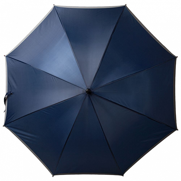 Зонт-трость светоотражающий Reflect, синий с логотипом в Самаре заказать по выгодной цене в кибермаркете AvroraStore