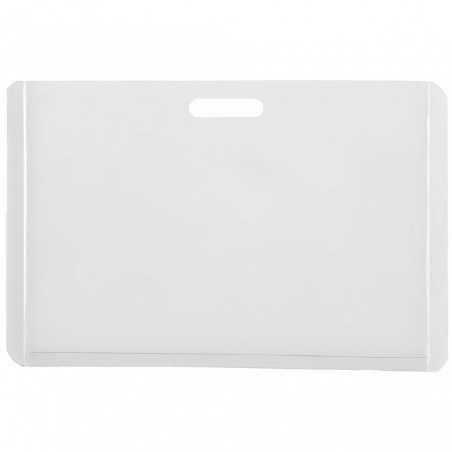 Карман для бейджа с лентой Indicate, белый с логотипом в Самаре заказать по выгодной цене в кибермаркете AvroraStore