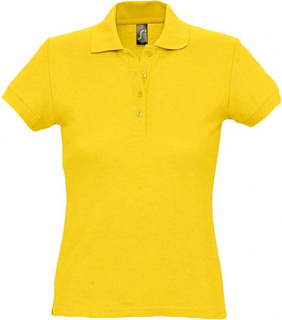 Рубашка поло женская PASSION 170, желтая с логотипом в Самаре заказать по выгодной цене в кибермаркете AvroraStore