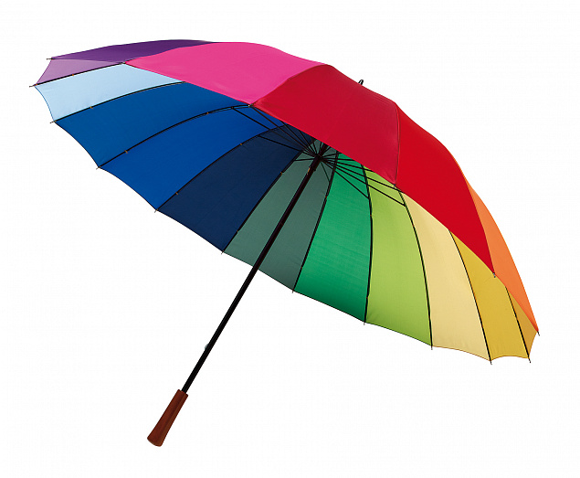 16-панельный зонт-трость RAINBOW SKY, радужный с логотипом в Самаре заказать по выгодной цене в кибермаркете AvroraStore