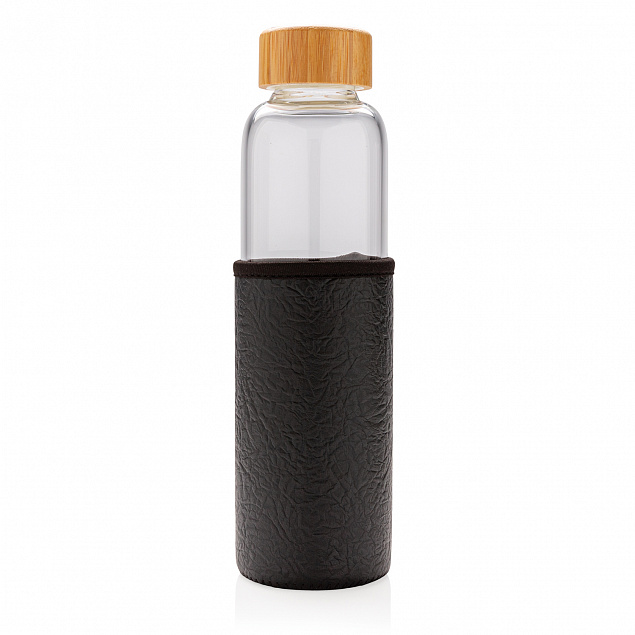 Стеклянная бутылка с чехлом с логотипом в Самаре заказать по выгодной цене в кибермаркете AvroraStore