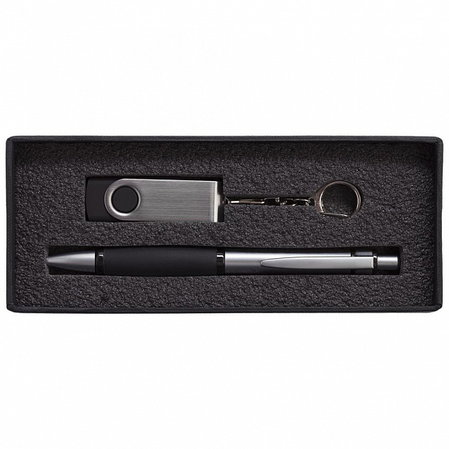 Набор Notes: ручка и флешка 8 Гб, черный с логотипом в Самаре заказать по выгодной цене в кибермаркете AvroraStore