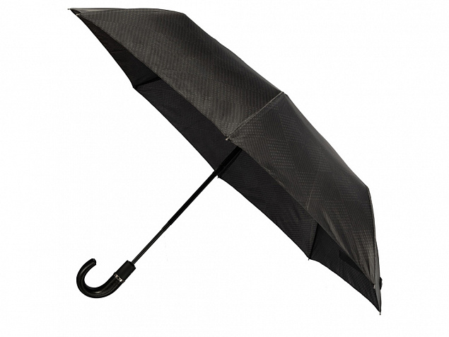 Складной зонт Horton Black с логотипом в Самаре заказать по выгодной цене в кибермаркете AvroraStore
