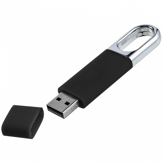 Флешка Uniscend Silveren, черная, 8 Гб с логотипом в Самаре заказать по выгодной цене в кибермаркете AvroraStore