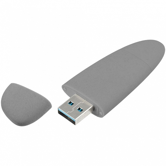Флешка Pebble Type-C, USB 3.0, серая, 16 Гб с логотипом в Самаре заказать по выгодной цене в кибермаркете AvroraStore