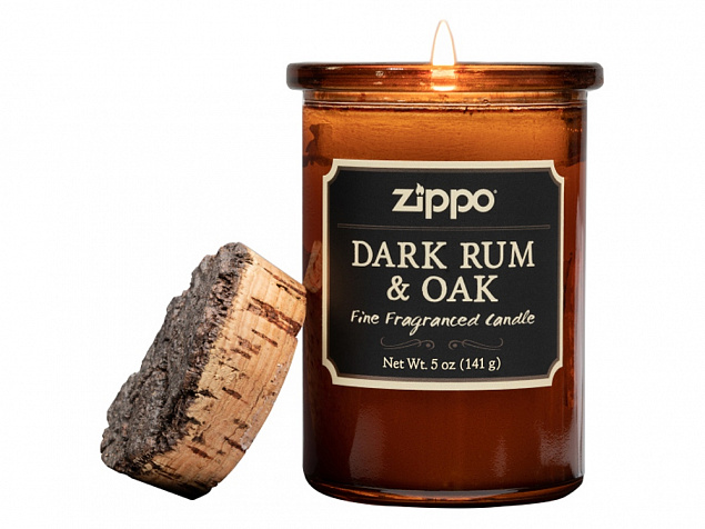 Ароматизированная свеча ZIPPO Dark Rum & Oak, воск/хлопок/кора древесины/стекло, 70x100 мм с логотипом в Самаре заказать по выгодной цене в кибермаркете AvroraStore
