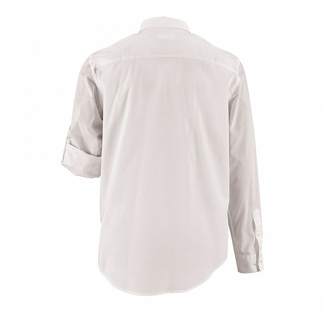 Рубашка мужская BURMA MEN, белая с логотипом в Самаре заказать по выгодной цене в кибермаркете AvroraStore