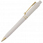 Ручка шариковая Raja Gold, белая с логотипом в Самаре заказать по выгодной цене в кибермаркете AvroraStore