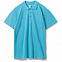 Рубашка поло мужская SUMMER 170, бирюзовая с логотипом в Самаре заказать по выгодной цене в кибермаркете AvroraStore